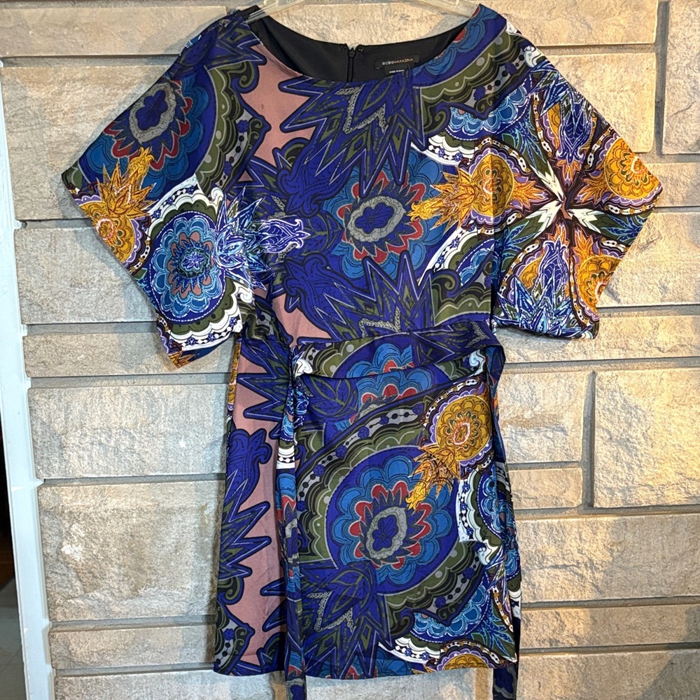 BCBGMaxAzria Blue and Gold Dress